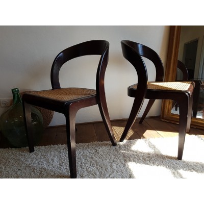 Suite de 4 chaises scandinaves  cannées - circa 1960