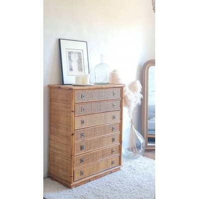 Commode en rotin DAL VERA circa 1960