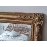 Miroir ancien doré rectangulaire avec moulures   103 x 68