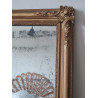 Miroir ancien doré rectangulaire avec moulures   103 x 68