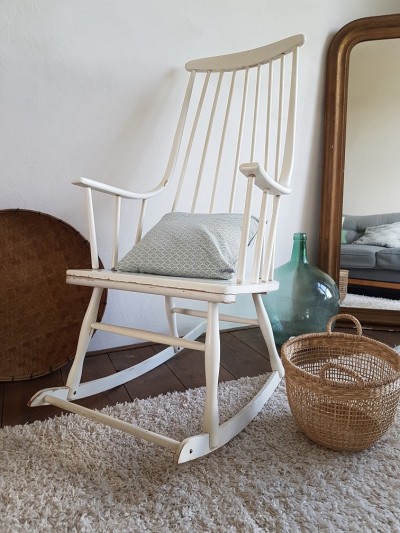 Fauteuil à bascule scandinave vintage- Lena Larsson - Nesto