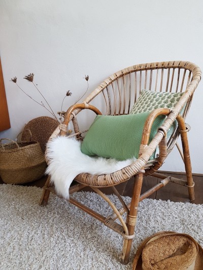 Fauteuil en rotin vintage 